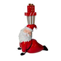 Papai Noel em Resina Zen Yoga Caixa de Presente 3 Colorido 30x18cm
