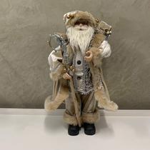Papai Noel Em Veludo E Pelúcia Nude E Dourado Em Pé 45 Cm - Unidade Papai Noel Em Veludo E Pelúcia Nude E Dourado Em Pé 45 Cm - Unidade