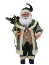 Papai Noel Grande Verde Dourado Decoração Natal 70Cm Papai Noel Grande Verde Dourado Decoração Natal 70Cm
