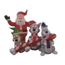 Papai Noel inflável com cães, 183 cm, decoração ao ar livre iluminada Papai Noel inflável com cães, 183 cm, decoração ao ar livre iluminada