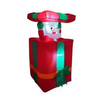 Papai Noel Inflável De 1,5m Com Luzes LED, Decoração De Natal Para Jardim Externo.