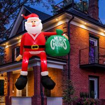Papai Noel Inflável de Natal OurWarm 2,4m com Luzes LED Papai Noel Inflável de Natal OurWarm 2,4m com Luzes LED