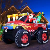 Papai Noel inflável de Natal ZPISF em Monster Truck de 8 pés Papai Noel inflável de Natal ZPISF em Monster Truck de 8 pés