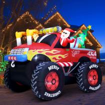 Papai Noel inflável de Natal ZPISF em Monster Truck de 8 pés