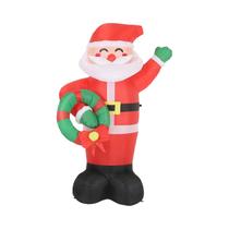 Papai Noel Inflável Gigante De 6FT Com Guirlanda, Decorações De Natal Para Exterior, LEDs Integrados