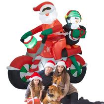 Papai Noel Inflavel Moto Pinguim Natal Decoraçao Natalina Festa Evento Shopping Loja Predio Portaria Fim De Ano