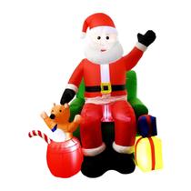 Papai Noel Inflável Poltrona Luz Led Decoração Natal 2,3m
