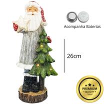 Papai Noel Luminoso 26 cm Enfeite de Mesa e Balcão - Allegranzi