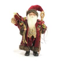 Papai Noel Luxo Must Czar 41cm Cajado Decorado - Magizi