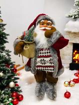 Papai Noel Luxuoso Com Saco De Presentes 60cm