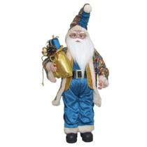 Papai Noel Luxuoso Creme Dourado Decoração de Natal 50CM