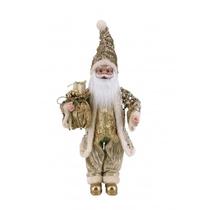 Papai Noel Luxuoso Creme Dourado Decoração de Natal 50CM