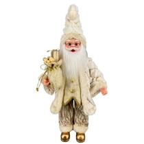 Papai Noel Luxuoso Creme Dourado Decoração de Natal 50CM