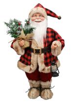 Papai Noel Médio Vermelho Xadrez/Country Natal 50cm Papai Noel Médio Vermelho Xadrez/Country Natal 50cm