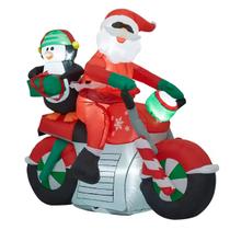 Papai Noel Moto Pinguim Inflavel Natal Decoraçao Natalina Loja Shopping Festa Casa Hall de Entrada Vitrine Fim de Ano