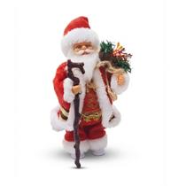 Papai Noel Musical 33cm Com Movimento Luz e Cajado Enfeite Decoração Natal Papai Noel Musical 33cm Com Movimento Luz e Cajado Enfeite Decoração Natal