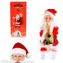 Papai Noel Musical Com Movimento E Saxofone Decoração natalina enfeite de natal animado