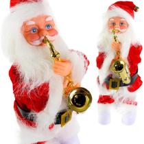 Papai Noel Musical Com Movimento E Saxofone Enfeite Decoração Natal Natalina