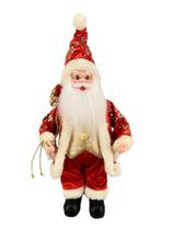 Papai Noel Musical Pequeno Dourado/Vermelho Natal 40Cm