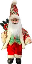 Papai Noel Musical Vermelho e Verde Decoração Natal 40cm