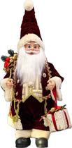 Papai Noel Musical Vinho Tradicional Decoração Natal 40cm