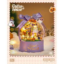 Papai Noel Natal Cabin Building Blocks, Decoração Peça, Thanksgiving Gift, Novo Estilo Papai Noel Natal Cabin Building Blocks, Decoração Peça, Thanksgiving Gift, Novo Estilo