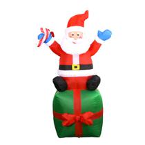 Papai Noel Natal Presente Inflável C/Luz Led Decoração 1,80m - TOP NATAL