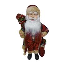 Papai Noel Natalino Em Pé Vermelho E Verde 45Cm Florarte