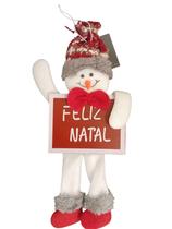 Papai Noel ou Boneco de Neve Pendente com Quadro 11x25cm