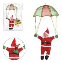 Papai Noel Paraquedista 56cm Grd Decoração Varanda Pendurar - ART CHRISTMAS