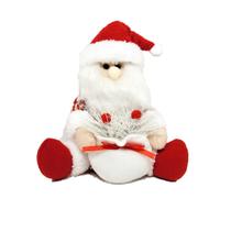 Jogo Papai Noel e Boneco de Neve Pendente Estrela Pelúcia Rústico 14cm 8  Unidades - Master Christmas