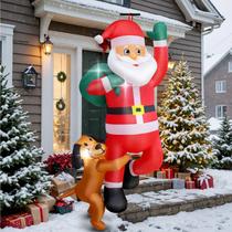 Papai Noel pendurado de Natal com 6 pés de FunFanso com cachorrinho