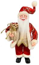 Papai Noel Pequeno Dourado/Vermelho Decoração Natal 30cm Papai Noel Pequeno Dourado/Vermelho Decoração Natal 30cm