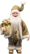 Papai Noel Pequeno Gold de Tecido Decoração Natal 30cm Papai Noel Pequeno Gold de Tecido Decoração Natal 30cm