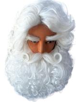 Papai Noel Realista Luxo Barba Bigode Peruca Sobrancelha