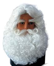 Papai Noel Realista Luxo Barba Peruca Bigode E Sobrancelha