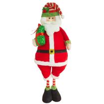 Papai Noel Retrátil Segurando Presente 100cm Enfeite de Natal Azevinho. Papai Noel Retrátil Segurando Presente 100cm Enfeite de Natal Azevinho.