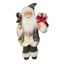 Papai Noel Saco Presente Raquete Verde 35cm