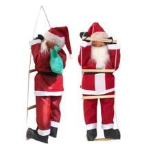 Papai Noel Subindo Escada 90cm Boneco Grande 60cm Enfeite Natal - Sadora Natal