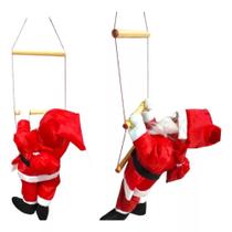 Papai Noel Subindo Escada Boneco Grande Varanda E Janela