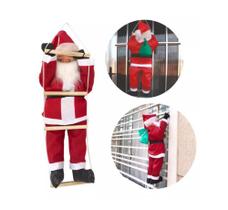 Papai Noel Subindo Escada Escalador 90 Cm Pendente Porta Cor Vermelho