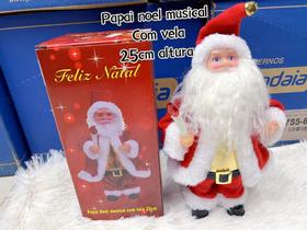 Papai Noel toca musical com vela natalina 25cm(BR2102)