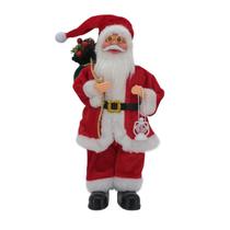 Papai Noel Tradicional Saco Presente Vermelho Natal 30cm Papai Noel Tradicional Saco Presente Vermelho Natal 30cm
