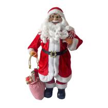 Papai Noel Tradicional Vermelho com saco de Presente 45cm Papai Noel Tradicional Vermelho com saco de Presente 45cm