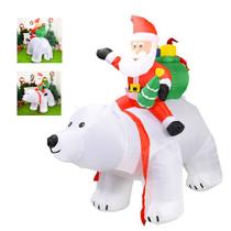 Papai Noel Urso Polar Inflavel Natal Decoraçao Natalina Enfeite Quintal Jardim Casa Comemoraçao Loja Comercio Empresa Shopping