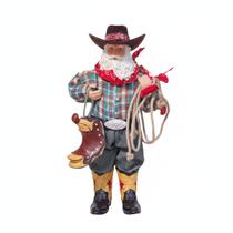 Papai Noel Vaqueiro Country Coleções Natal 30cm Papai Noel Vaqueiro Country Coleções Natal 30cm