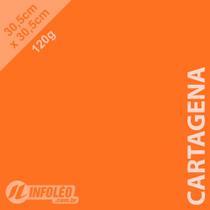 Papel 120 gramas 30,5x30,5cm Cartagena (Laranja) Color Plus - 10 unidades