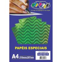 Papel A4 120g 10fls Holográfico Verde Off Paper