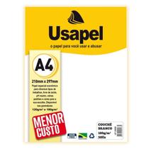 Papel A4 180 g/m² Usapel 50 Folhas Couchê Branco - Impressões Convites Cartões Artesanato
