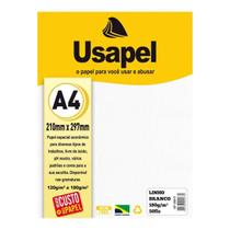 Papel A4 180 g/m² Usapel 50 Folhas Linho Branco Texturizado - Impressões Convites Cartões Artesanato